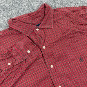 Polo Ralph Lauren Button Down Shirt 2XB Red Plaid Long Sleeve Mens